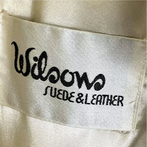 VTG Wilsons Mobwife Cropped Bleached Rabbit Fur Full Zip White Bomber Jacket M - Picture 7 of 9